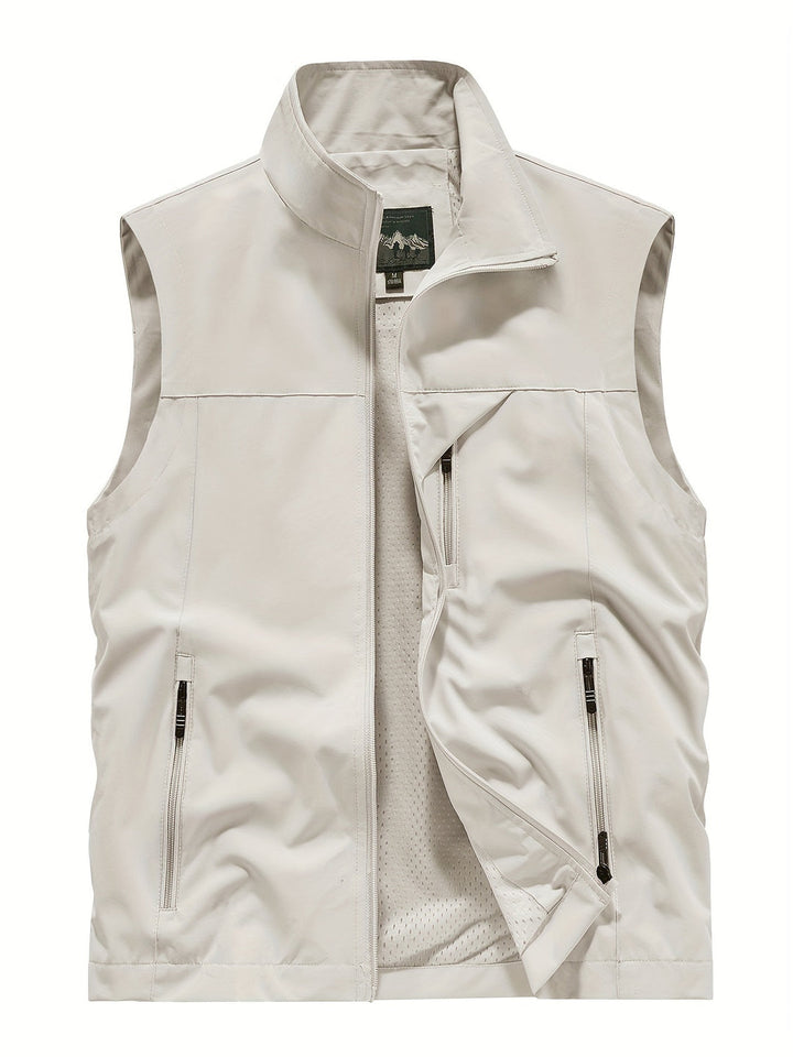 Veelzijdige heren sport bodywarmer, mouwloos vest voor wandelen, kamperen en andere outdoor activiteiten.