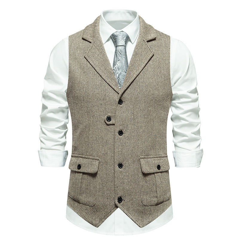 Chic heren vest met vintage allure, een must-have voor formele en zakelijke herenmode collectie.