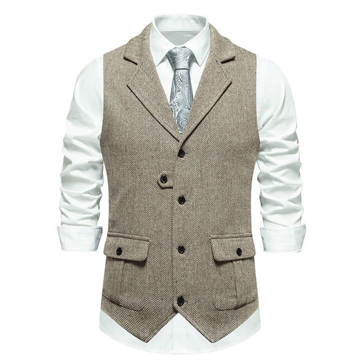 Chic heren vest met vintage allure, een must-have voor formele en zakelijke herenmode collectie.