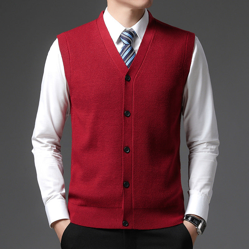 Stijlvol slim fit heren vest met V-hals en knoopsluiting. Perfect voor smart casual of formele gelegenheden.