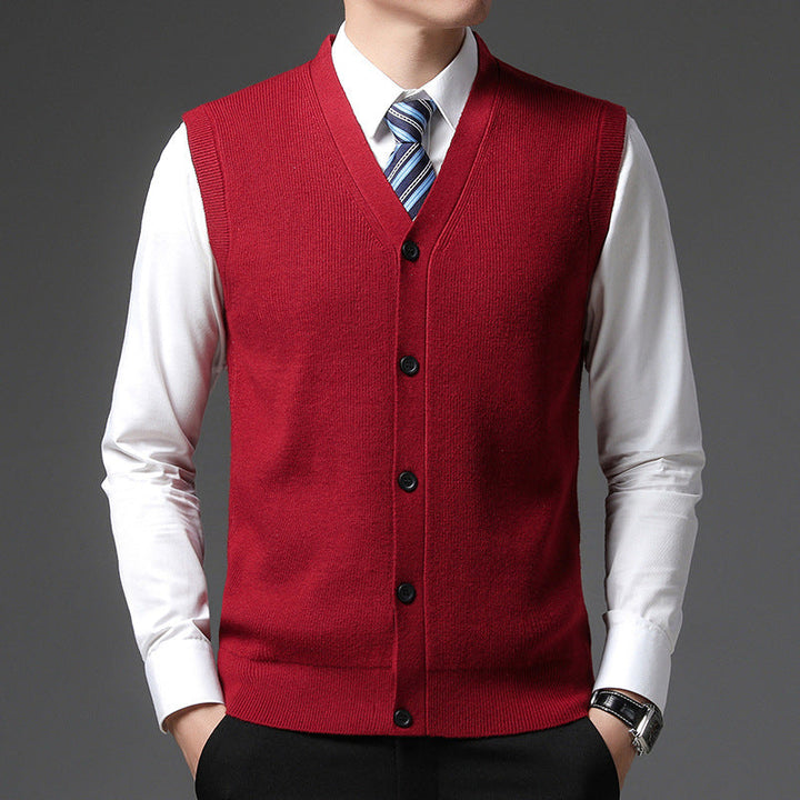 Stijlvol slim fit heren vest met V-hals en knoopsluiting. Perfect voor smart casual of formele gelegenheden.