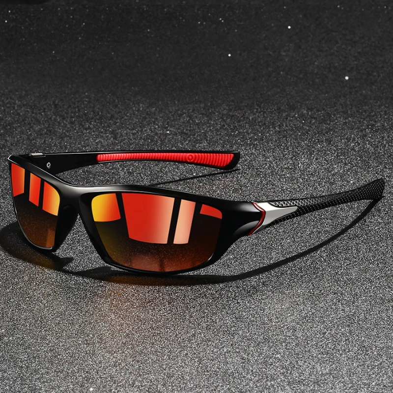 Stijlvolle heren zonnebril met gepolariseerde UV400 glazen. Lichtgewicht design voor optimale oogbescherming.