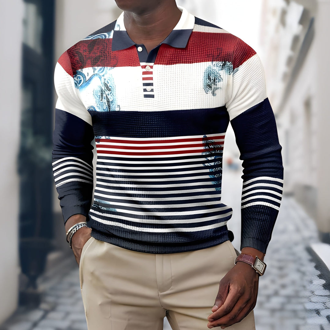 Elegant heren poloshirt met lange mouwen, perfect voor zowel casual als geklede gelegenheden.