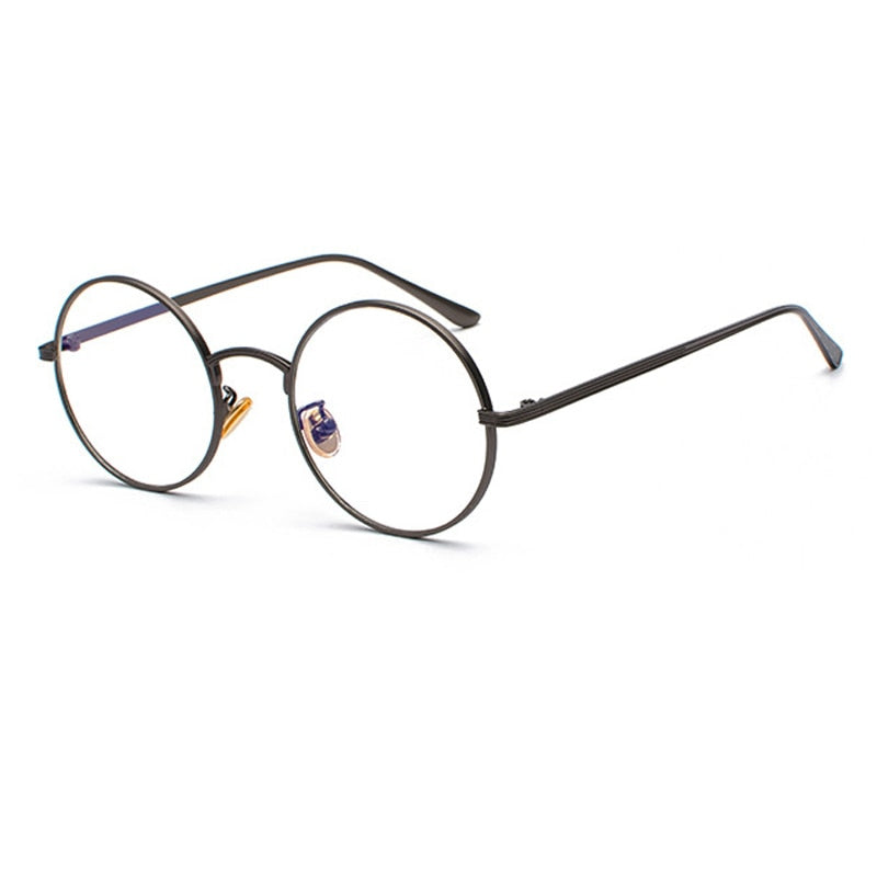 Trendsettende heren zonnebril: rond, metaal, retro design. Spiegelglazen met UV400.