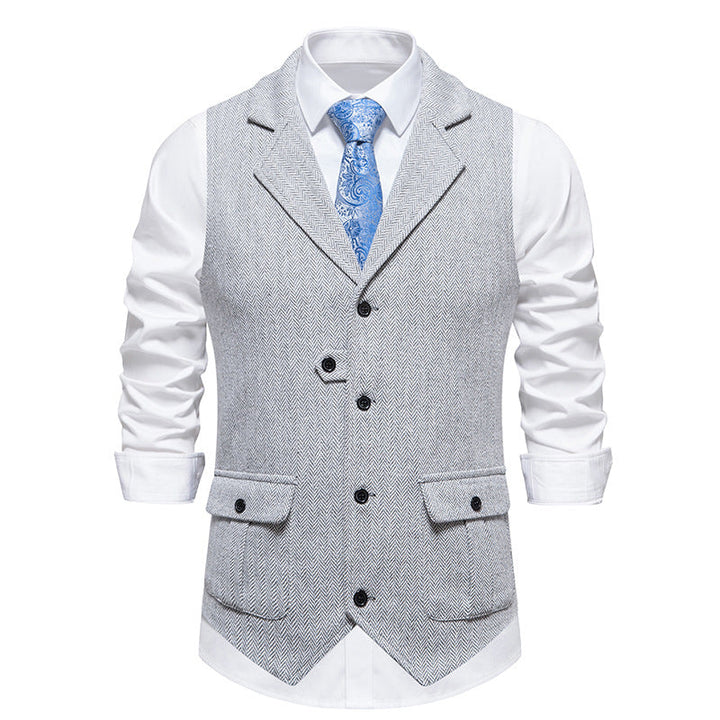 Stijlvol heren gilet in vintage stijl, perfect voor werkkleding of smart casual outfits.