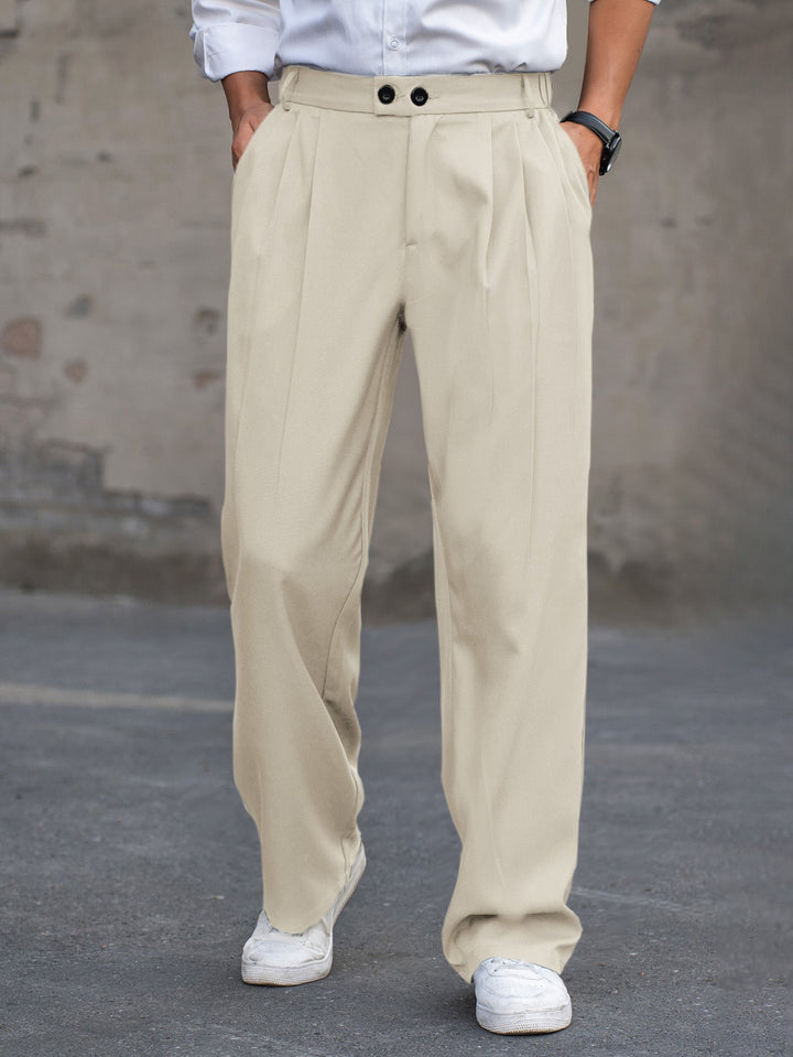 Comfortabele heren rechte broek voor casual gelegenheden en lente mode
