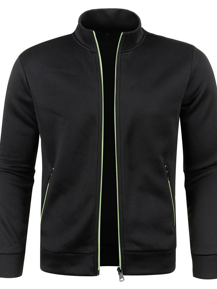 Zwart heren vest met ritssluiting en casual pasvorm