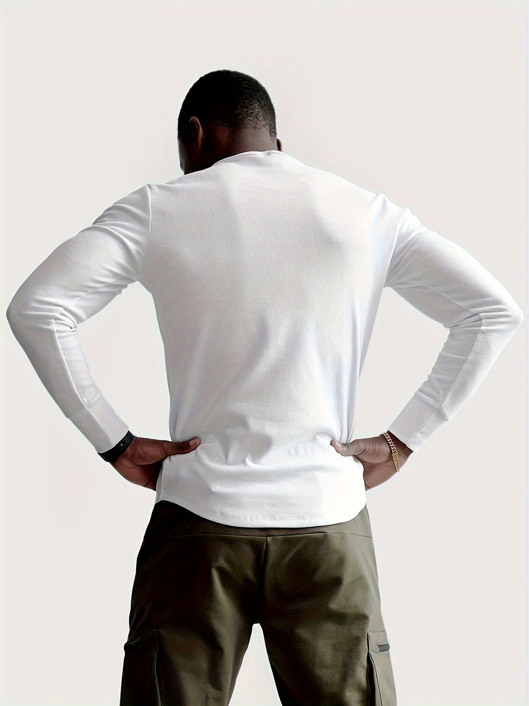 Sportief heren shirt met lange mouw en getailleerde pasvorm