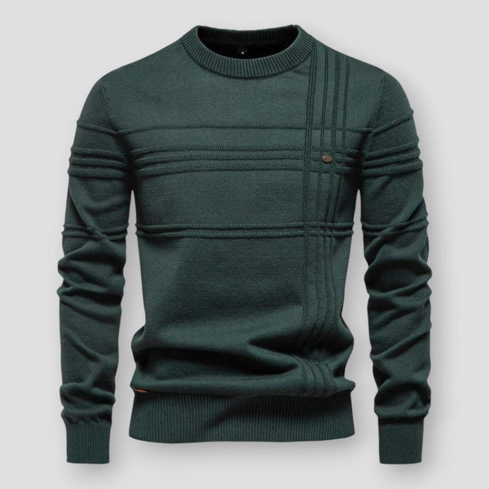 Heren pullover met ronde hals, klassiek design voor optimaal comfort en een stijlvolle uitstraling.