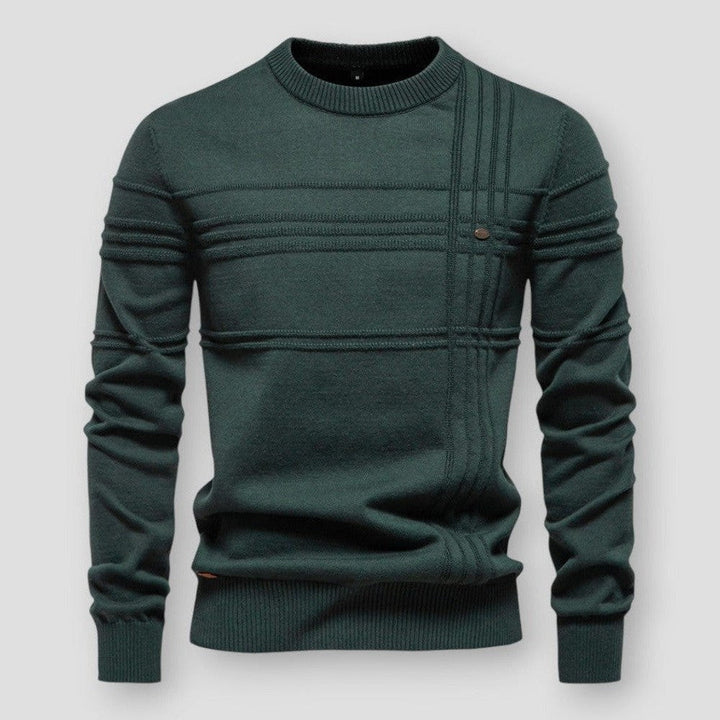 Heren pullover met ronde hals, klassiek design voor optimaal comfort en een stijlvolle uitstraling.