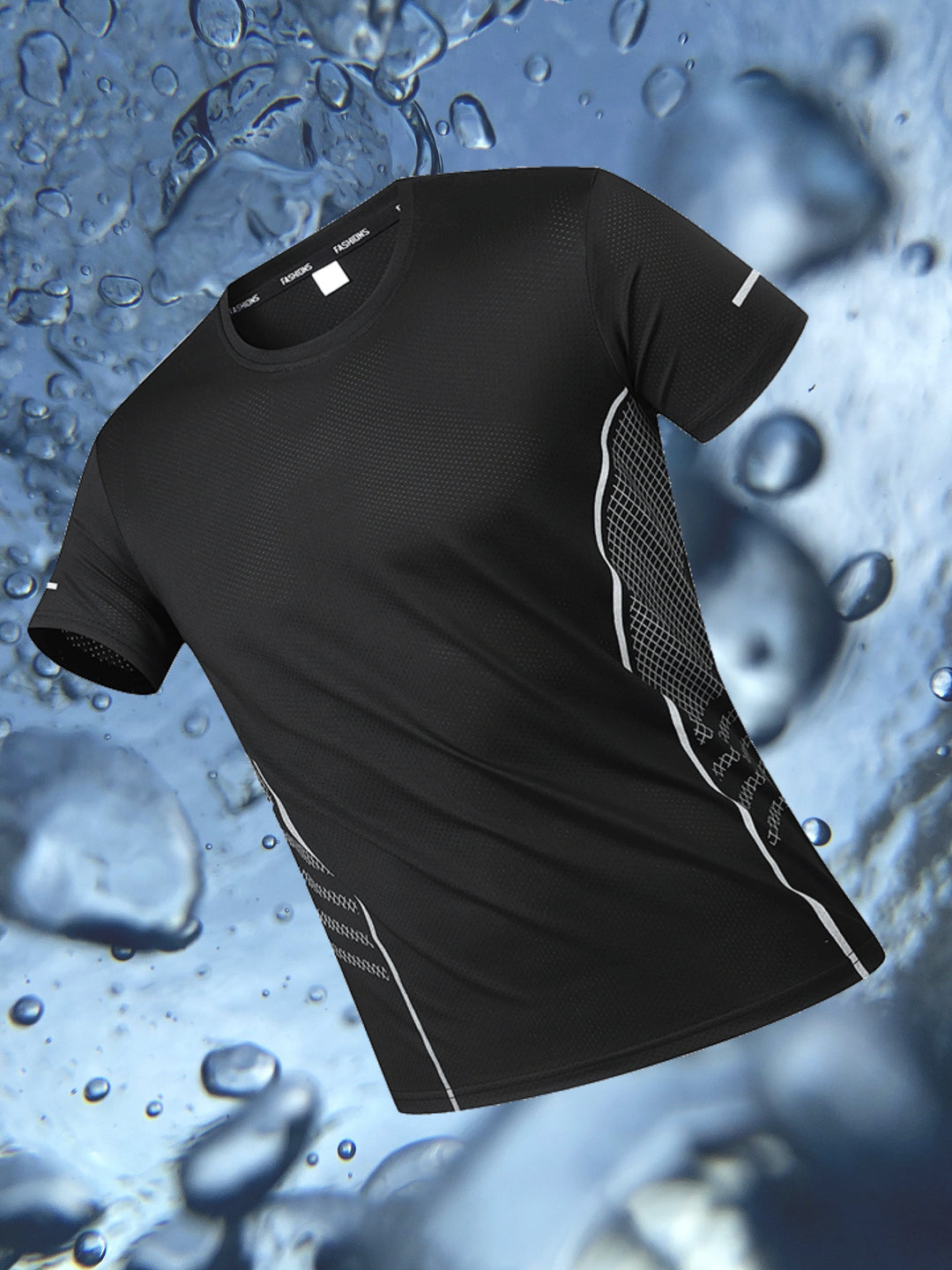 Zwart sport T-shirt voor heren met korte mouwen