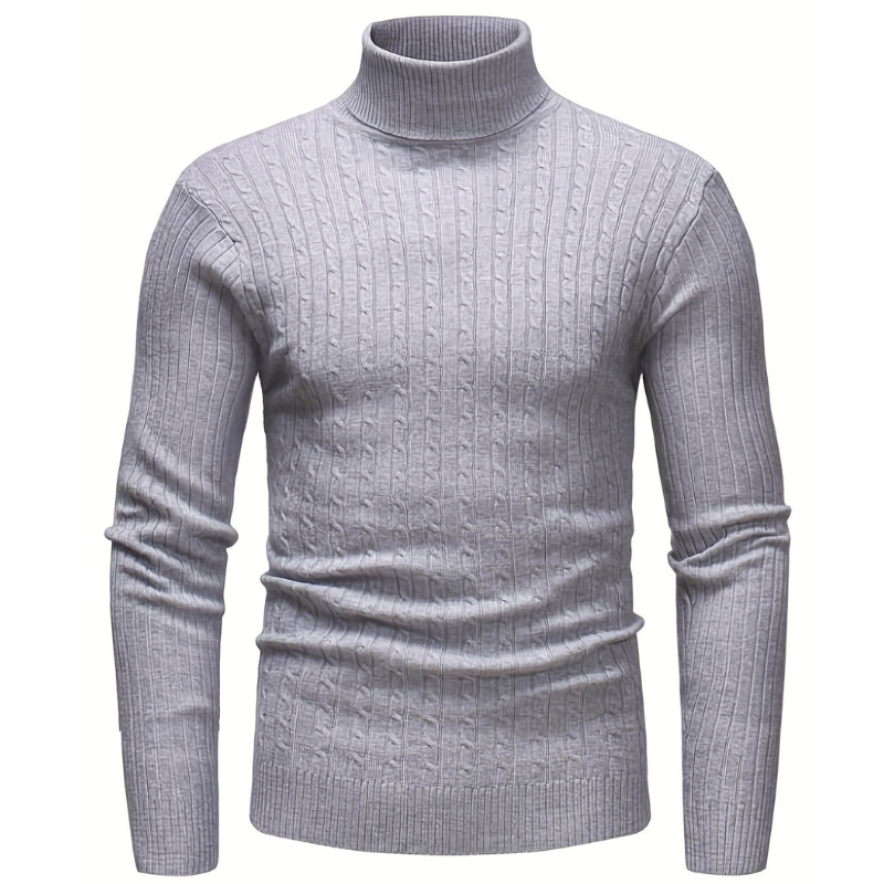 Slim fit coltrui voor heren met fijne ribstructuur in comfortabele wintertrui stijl