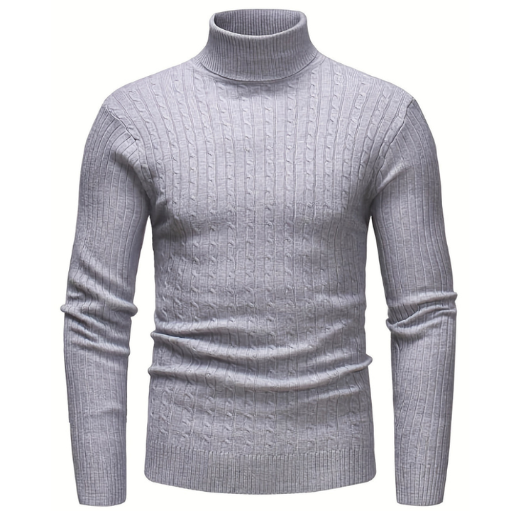 Slim fit coltrui voor heren met fijne ribstructuur in comfortabele wintertrui stijl