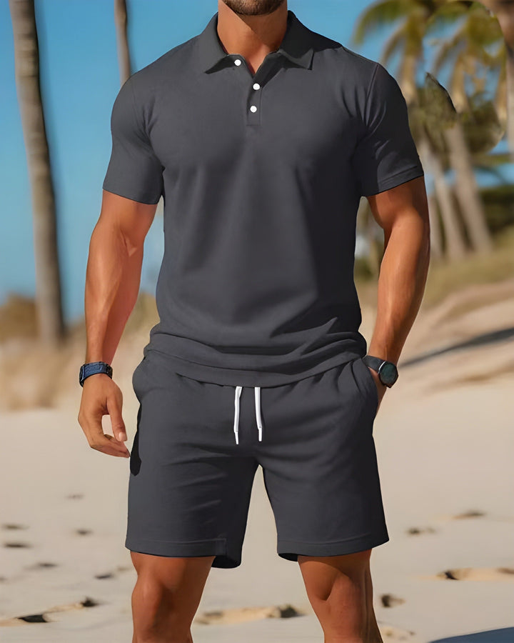 Heren zomer sportkleding set van ademend mesh, comfortabel en lichtgewicht voor elke activiteit.
