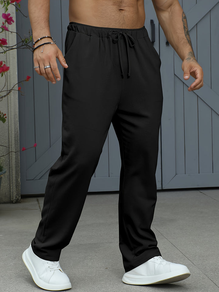 Comfortabele heren joggingbroek in ademend linnen-katoen. Perfect voor relaxen of een casual lente-outfit.