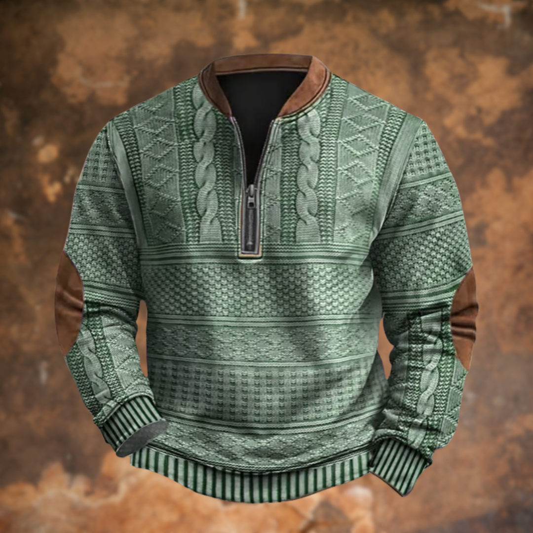 Veelzijdige heren trui met rits, comfortabel en stijlvol. Een essentieel bovendeel voor herenkleding collectie.