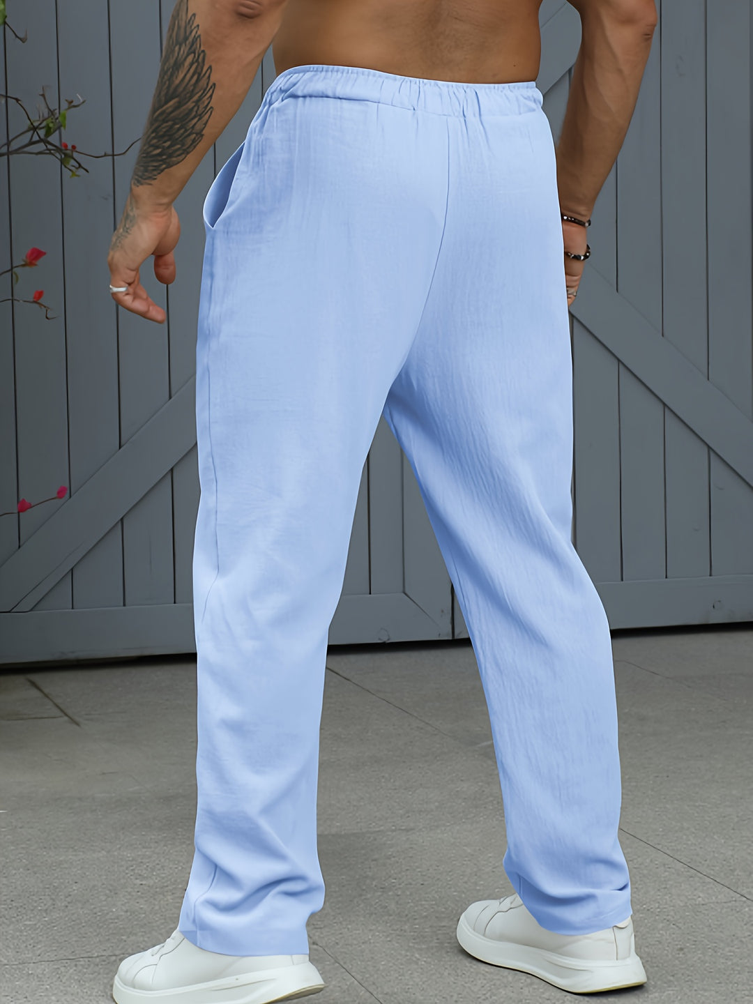 Deze herenbroek biedt comfort en ademend vermogen. Een veelzijdige, lichtgewicht linnen-katoen joggingbroek.
