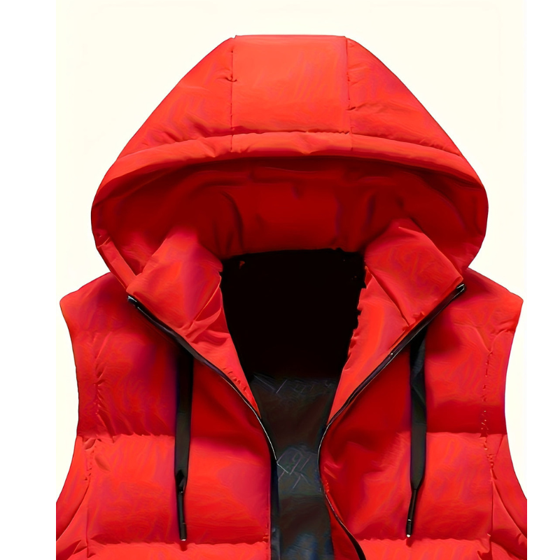 Comfortabel wintervest zonder mouwen en handige capuchon voor heren
