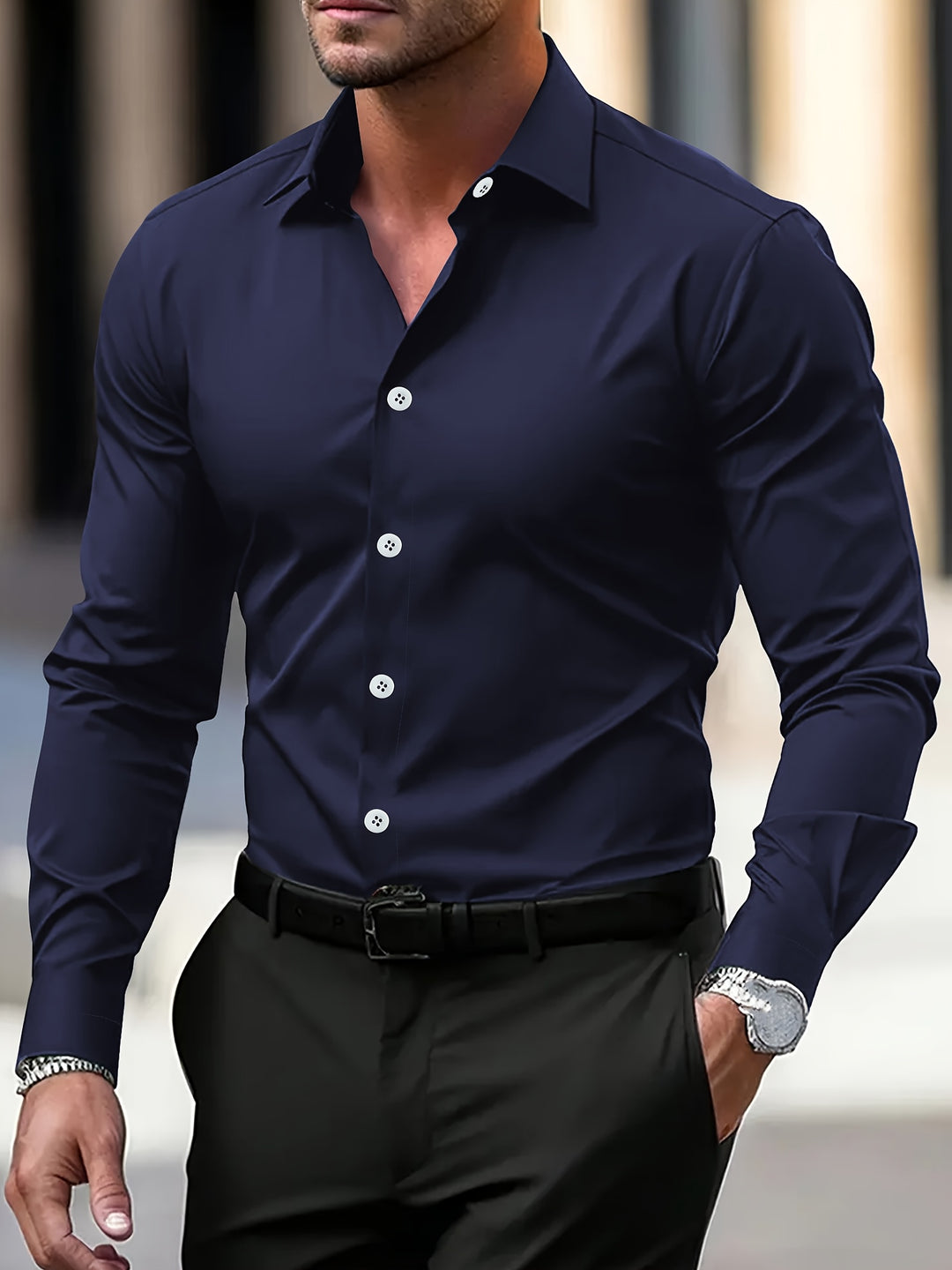 Stijlvol herenoverhemd, ideaal voor een zakelijke of feestelijke look.