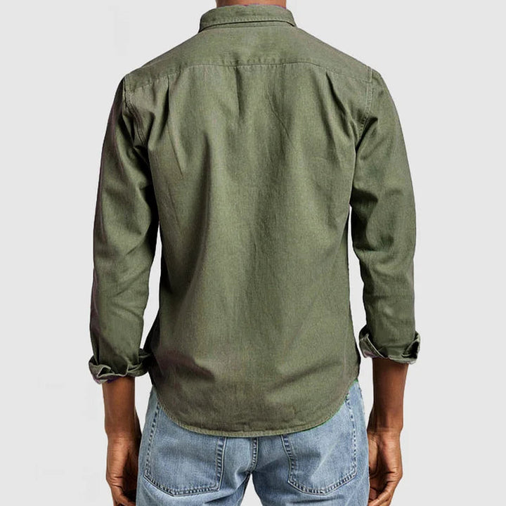 Groene kleurvariant van het comfortabele casual shirt