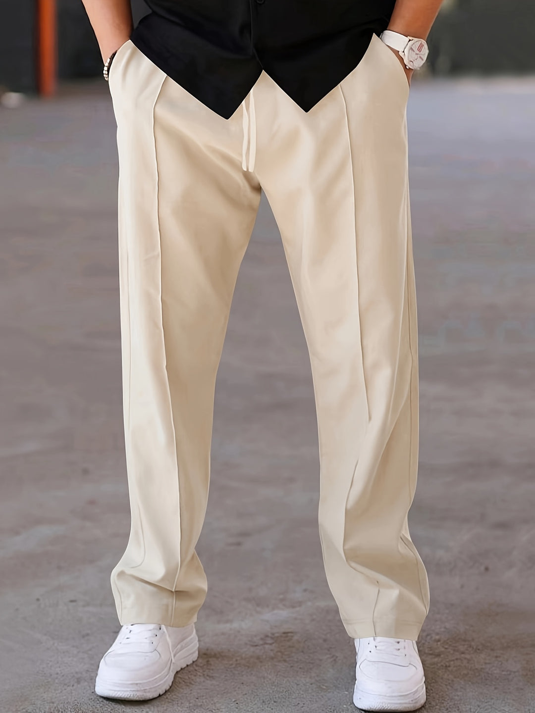Heren casual broek in vintage stijl met comfortabele regular fit pasvorm