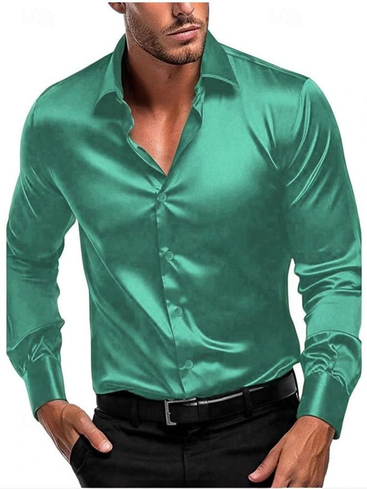 Prachtig groen heren overhemd met knopen en comfortabele pasvorm