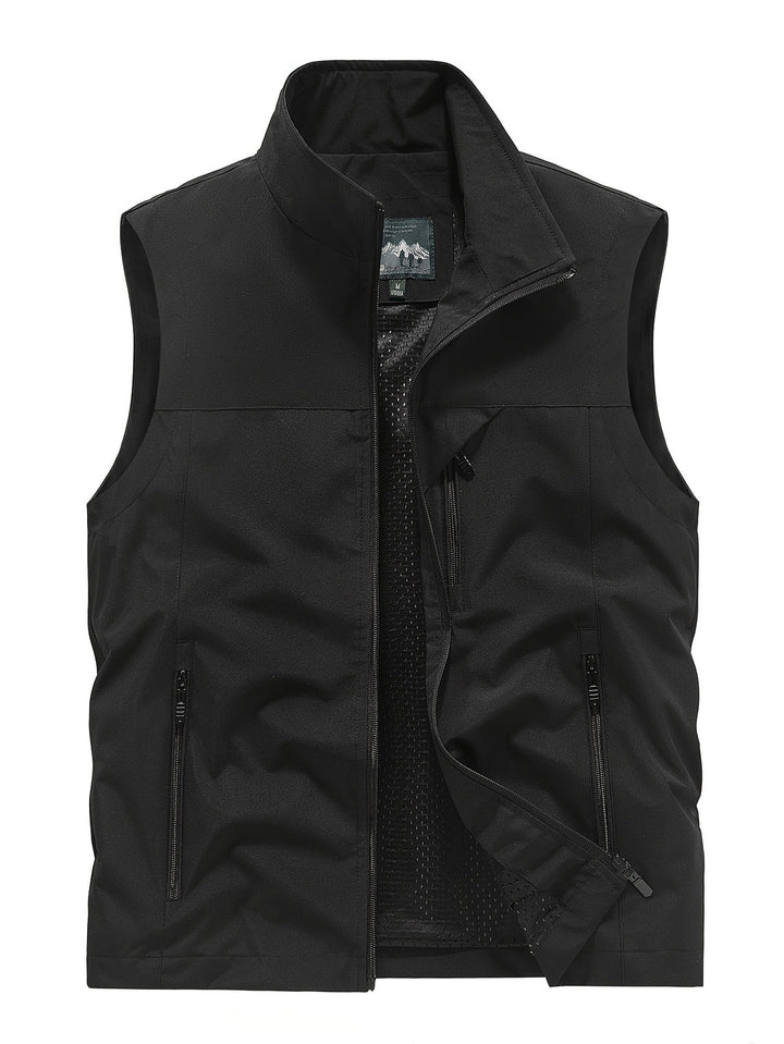 Mouwloze heren bodywarmer voor fietsen, ademend en lichtgewicht, perfect voor sportieve mannen.