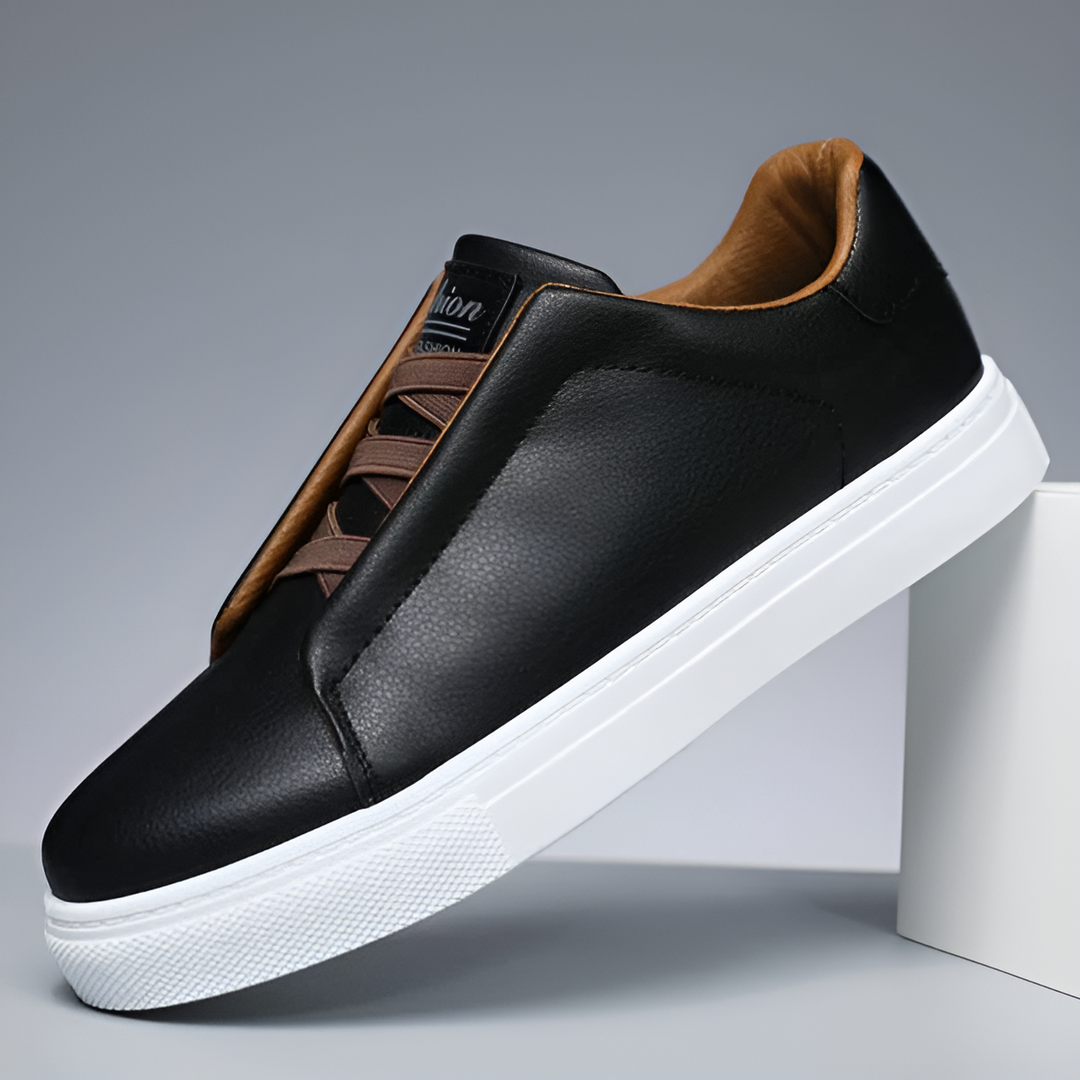 Zwarte heren sneakers met antislipzool voor dagelijks gebruik