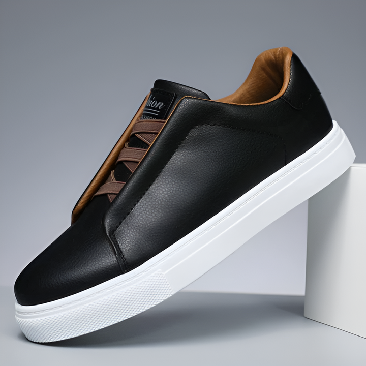 Zwarte heren sneakers met antislipzool voor dagelijks gebruik