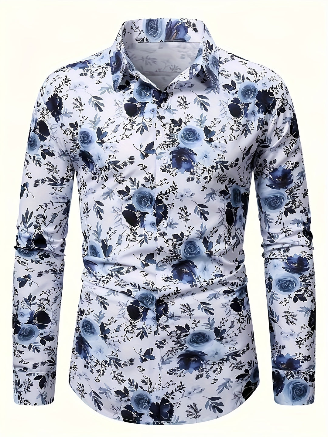 Stijlvol heren overhemd met lange mouw en elegante bloemenprint in regular fit