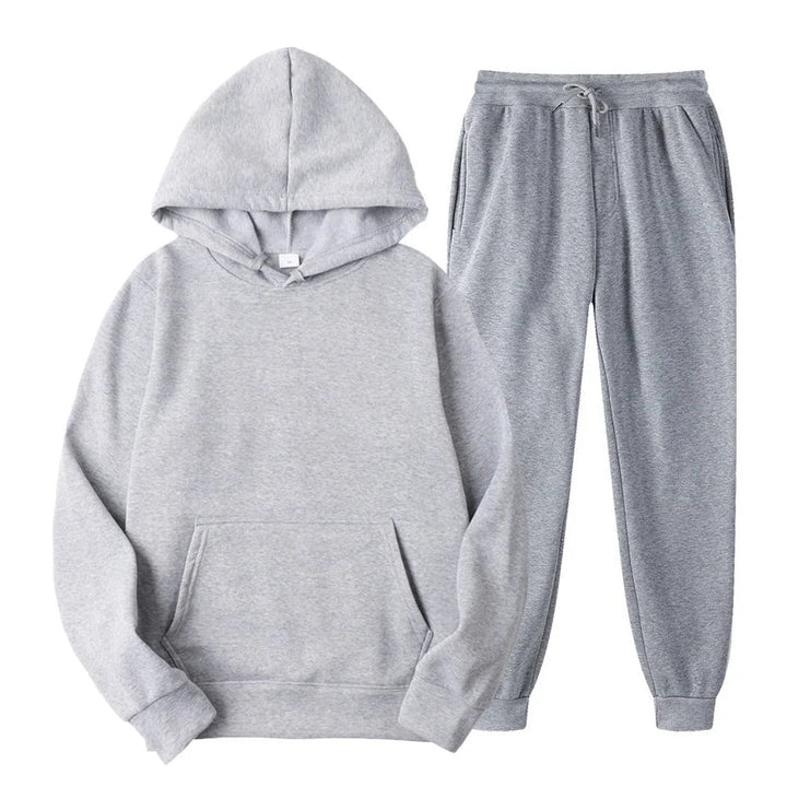 Grijze casual jogging set voor heren met capuchon