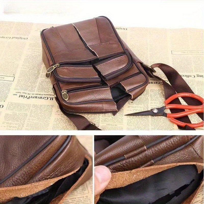Heren leren tas, robuust en ruim, een praktisch herenmode accessoire.