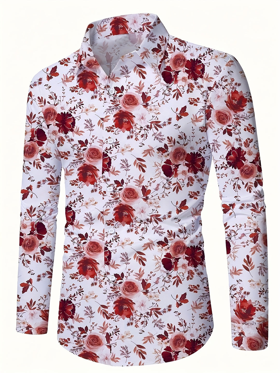 Heren overhemd met lange mouw en bloemenprint gecombineerd voor een zomerse look