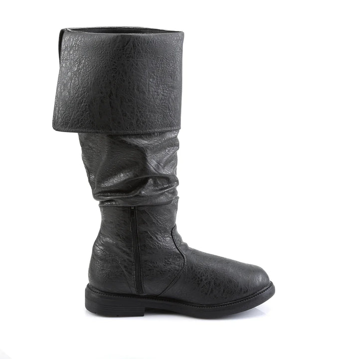Stijlvolle heren boots met denimprint. Deze hoge laarzen combineren comfort met een casual, moderne look.