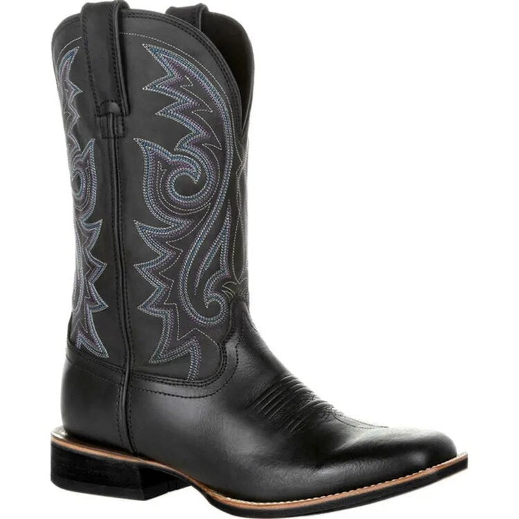 Stijlvolle heren western laarzen, cowboy enkelboots in bruin of zwart, modieus voor elke gelegenheid.