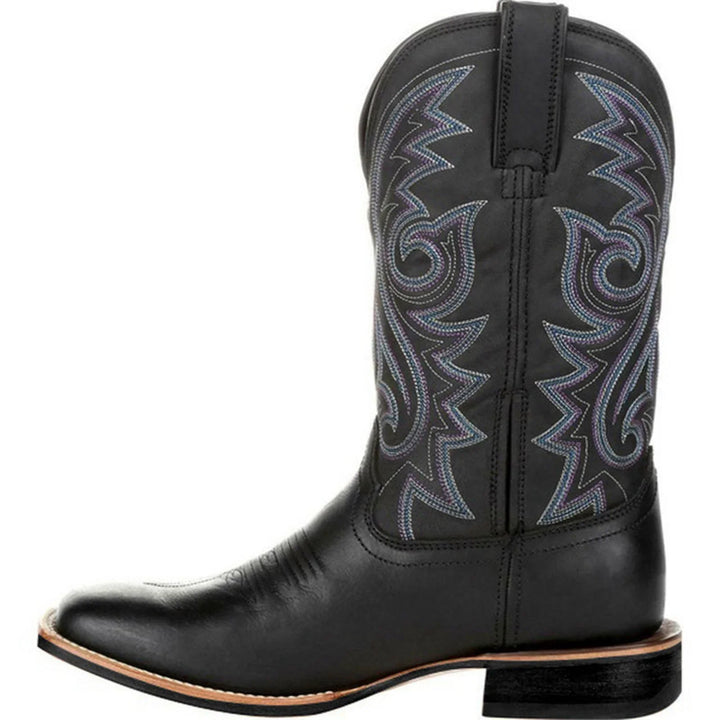 Heren robuuste enkelboots in western cowboy stijl, comfortabele modieuze bruine laarzen voor lente/herfst.