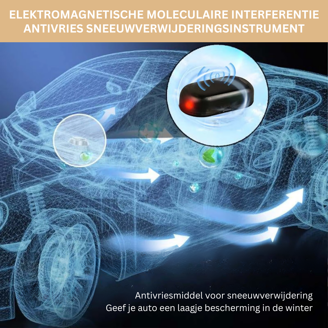 Compacte FrostFree vorstvrij ontdooier met USB & zonne-energie. Draagbaar winteraccessoire voor alle autoruiten.