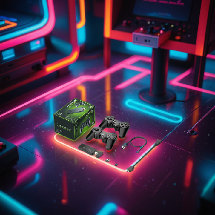 GamePort retro gaming console, plug & play voor familieplezier met 20.000 klassieke arcade videogames.
