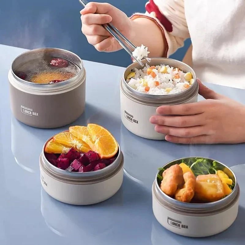 Compacte lekdichte lunchbox FreshSeal, gemaakt van RVS voor een duurzame schoollunch.