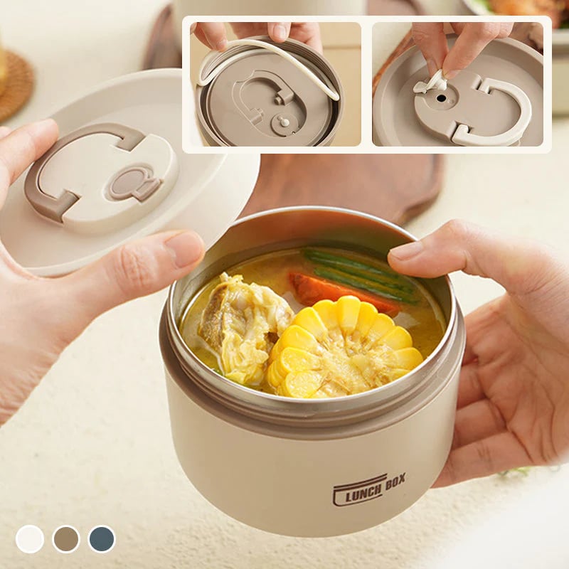 De FreshSeal vershoudbox, geïsoleerd voor een warme werklunch; lekvrij en robuust RVS design.
