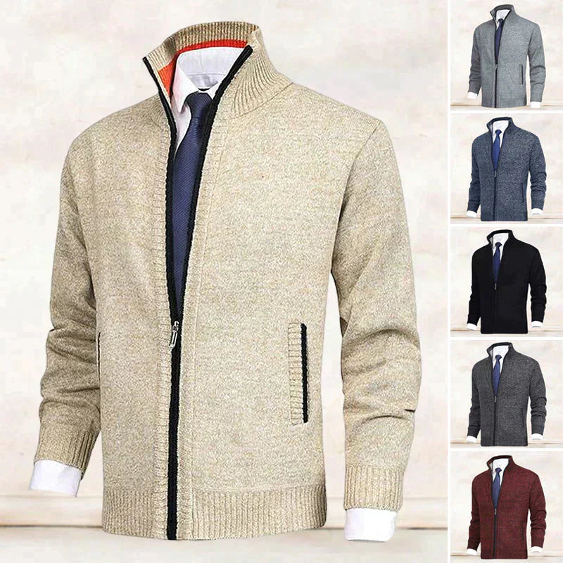 Gebreid herenvest Theo met ritssluiting, stijlvol en warm, perfect voor comfortabele mannenmode.