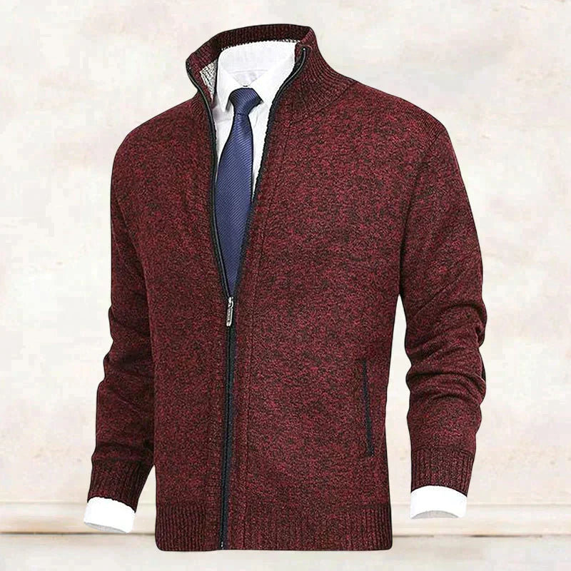 Casual heren gebreid vest met rits, warm en comfortabel, perfect voor gelaagde winterlooks.