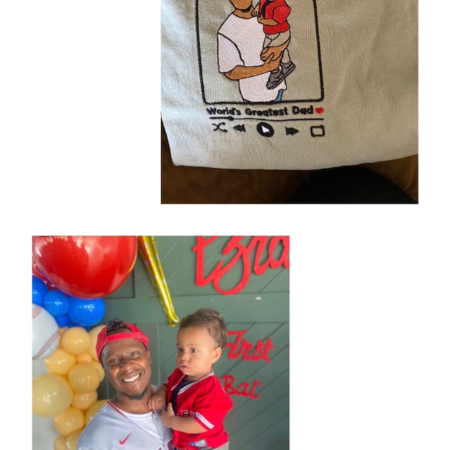 Man en vrouw dragen gepersonaliseerde geborduurde T-shirts, perfect als uniek unisex cadeau.