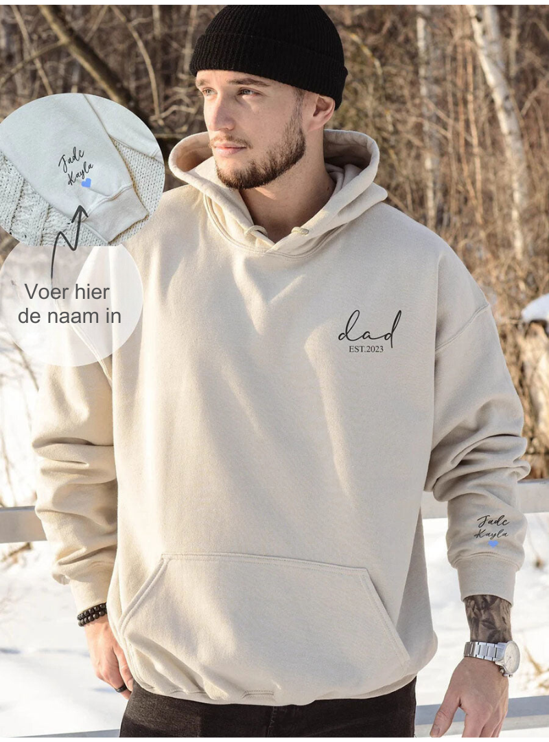 Gepersonaliseerd Vaderdag T-shirt voor heren, comfortabel katoen, met unieke opdruk. Perfect als cadeau.