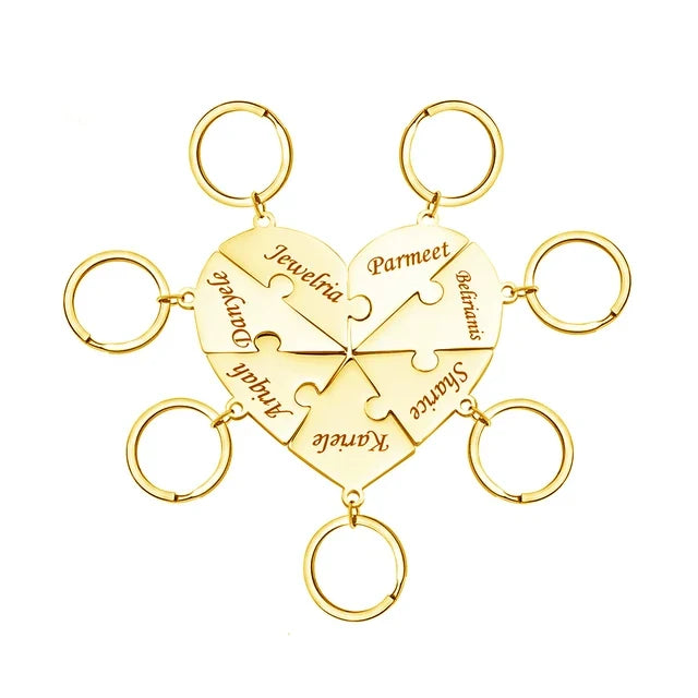 Stijlvol roestvrijstalen hart puzzel accessoire, origineel gepersonaliseerd cadeau voor speciale gelegenheden.