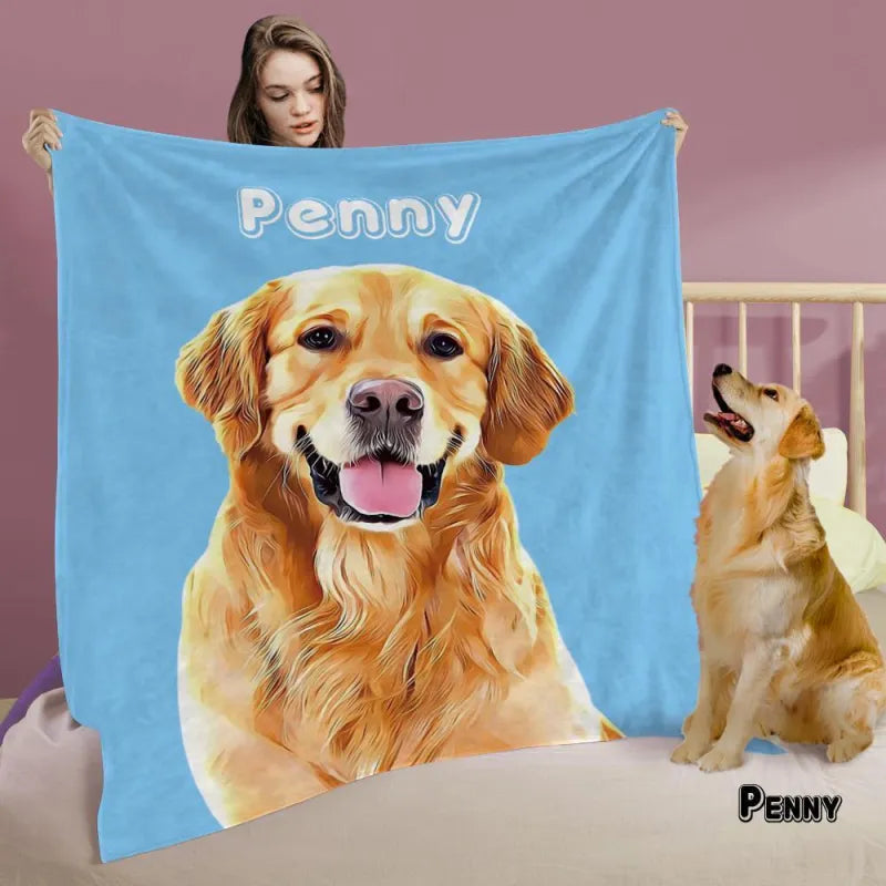 Deze unieke, comfortabele huisdierdeken is gepersonaliseerd met een foto, een prachtig huisdiercadeau.