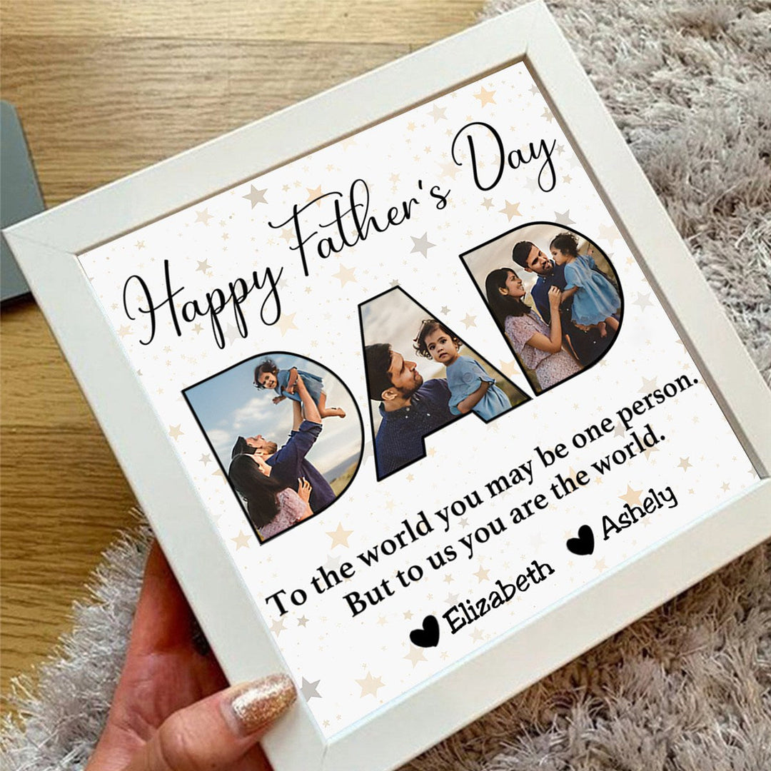 Het perfecte Vaderdag cadeau: een verlichte fotolijst voor een blijvende herinnering.