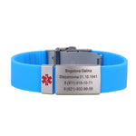 Blauw met zilveren plaat