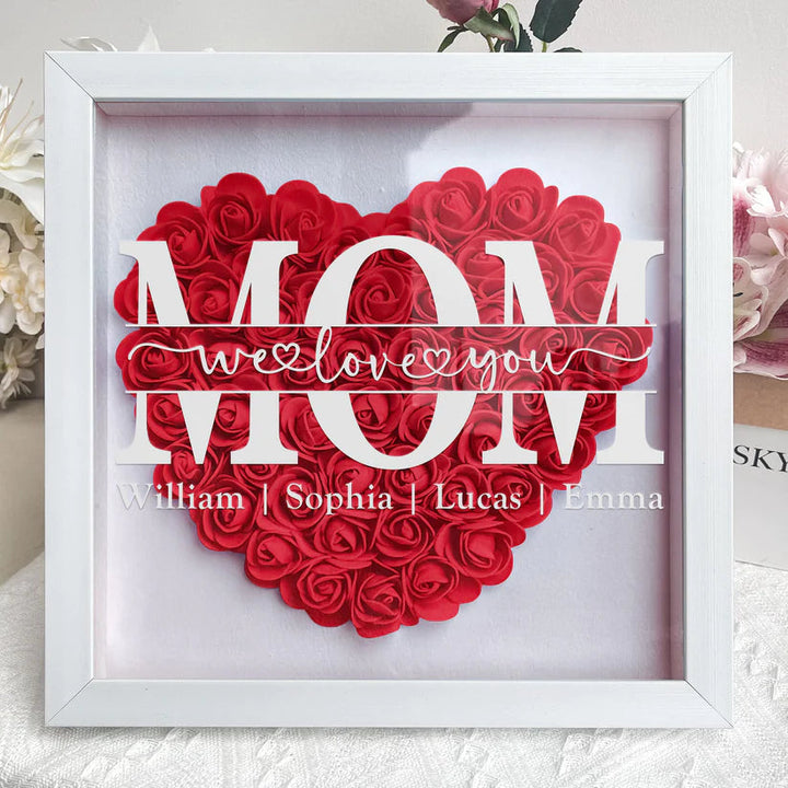 Gepersonaliseerde Moederdag hartdecoratie met namen. Uniek acryl woonaccessoire, handgemaakt familiegeschenk.