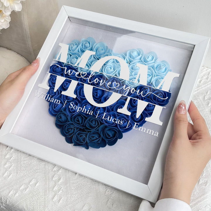 Hartdecoratie als uniek woonaccessoire. Gepersonaliseerd acryl Moederdag cadeau met namen, handgemaakt familie geschenk.